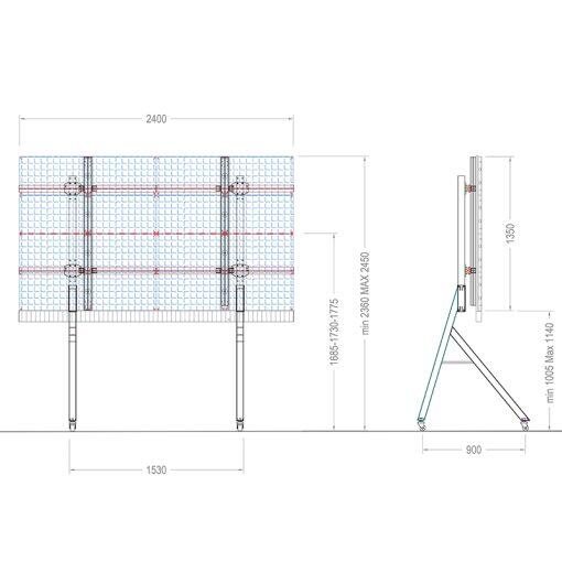 Hagor HP LED Trolley Sharp/NEC E012i 108“ LED-Standsystem mobil