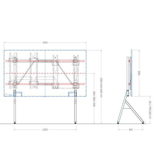 Hagor HP LED Floorstand LG LAEB / LAEC 136“ LED-Standsystem freistehend