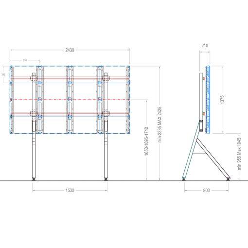 Hagor HP LED Floorstand Unilumin Upanel II 110“ LED-Standsystem freistehend