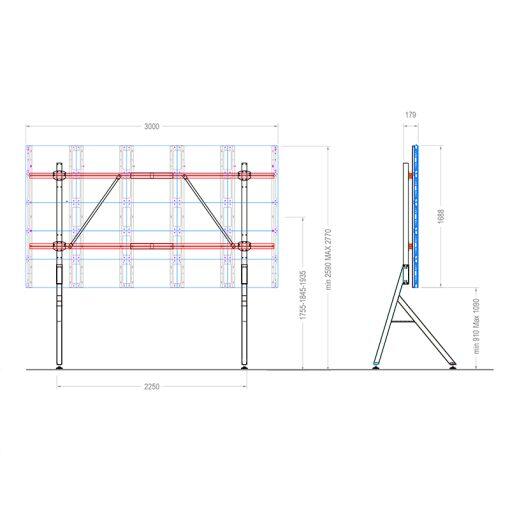 Hagor HP LED Floorstand Unilumin ULW III 136' LED-Standsystem freistehend