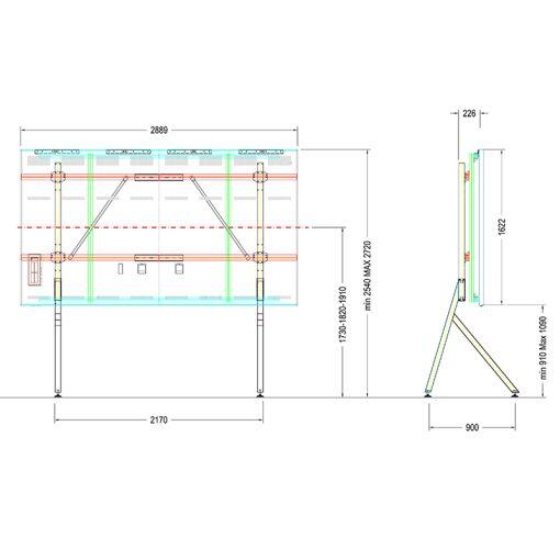 Hagor HP LED Floorstand Samsung IAC 130' LED-Standsystem freistehend