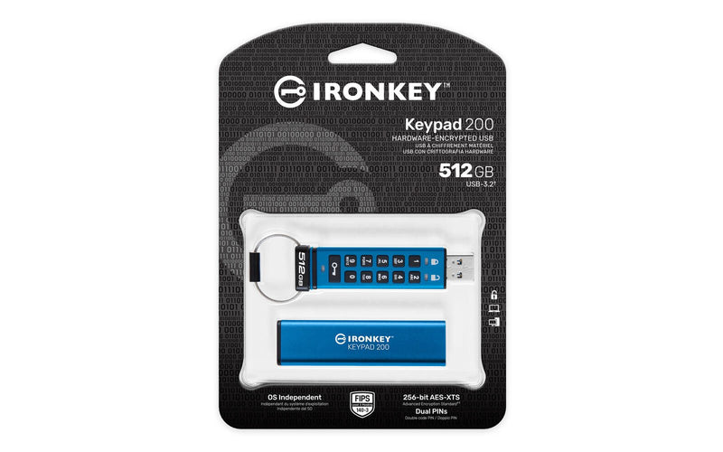 Kingston IronKey Keypad 200 - USB-Stick - 512 GB