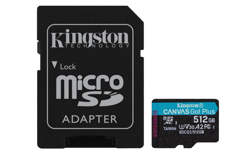 Kingston Technology 512GB microSDXC Canvas Go Plus 170R A2 U3 V30 Speicherkarte + Adapter Speicherkarte 512 GB