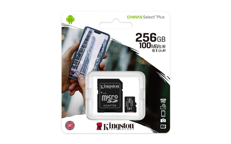 Kingston Technology 256GB micSDXC Canvas Select Plus 100R A1 C10 Speicherkarte + Adapter Speicherkarte 256 GB