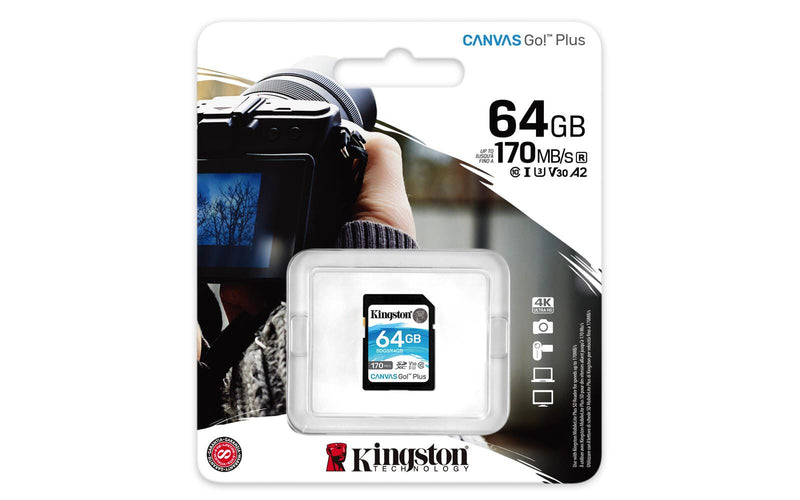 Kingston Technology 64GB SDXC Canvas Go Plus 170R C10 UHS-I U3 V30 Speicherkarte 64 GB