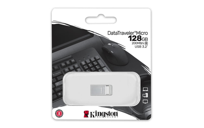 Kingston Technology 128GB DataTraveler Micro 200MB/s Metal USB 3.2 Gen 1 USB-Stick 128 GB