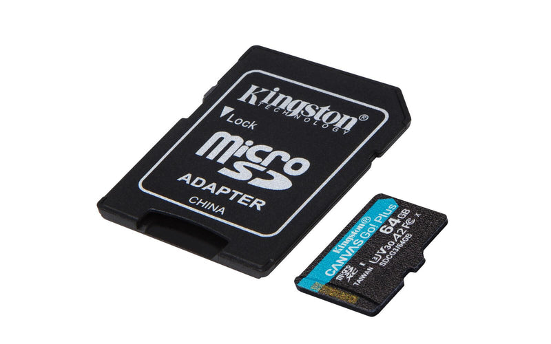 Kingston Technology 64GB microSDXC Canvas Go Plus 170R A2 U3 V30 Speicherkarte + Adapter Speicherkarte 64 GB