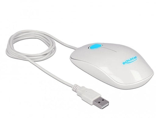 DeLOCK kabelgebundene LED-Maus, weiß glänzend