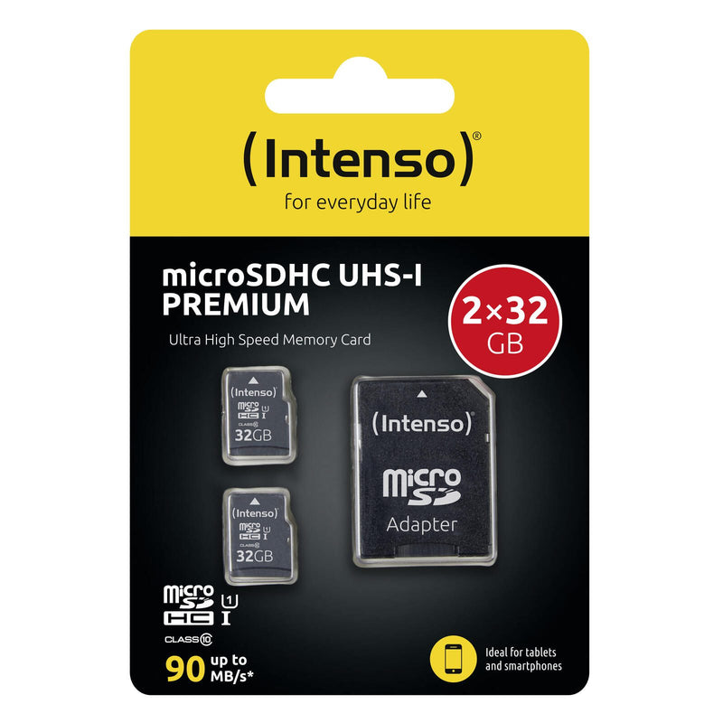 Intenso Doppelpack microSDHC - 32 GB, inkl. SD-Adapter