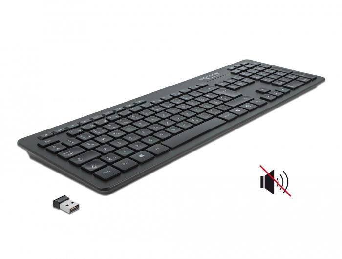 Delock Silent kabellose Tastatur - QWERTZ Deutsch - Schwarz
