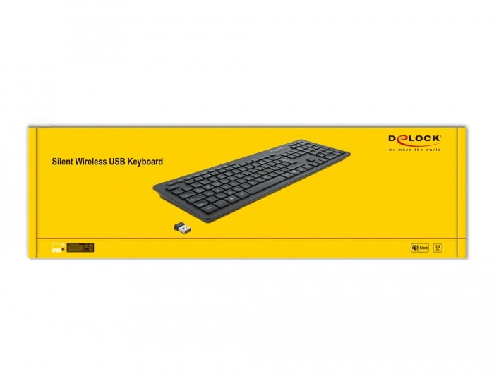 Delock Silent kabellose Tastatur - QWERTZ Deutsch - Schwarz