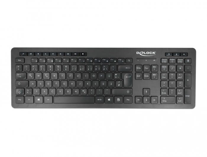 Delock Silent kabellose Tastatur - QWERTZ Deutsch - Schwarz