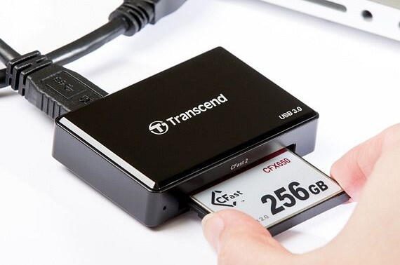 Transcend RDF2 CFast 2.0 USB 3.0 Kartenleser, Schwarz