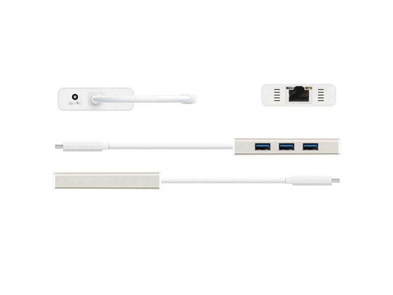 j5create 3-Port USB Hub (with Ethernet) USB-Hubs - USB 3.0 - 3 - silber