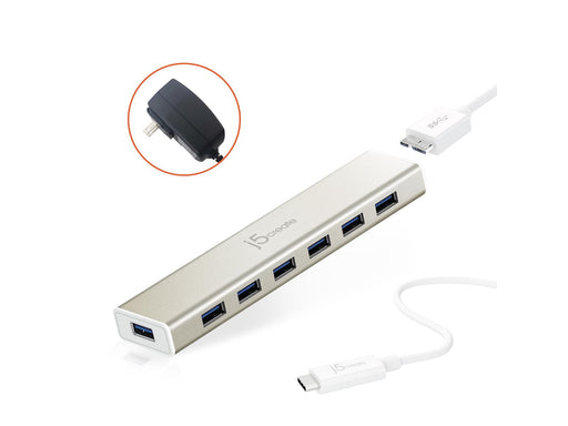 j5create 7-Port USB3.0 Hub USB-Hubs - USB 3.1 - 7 - Gold