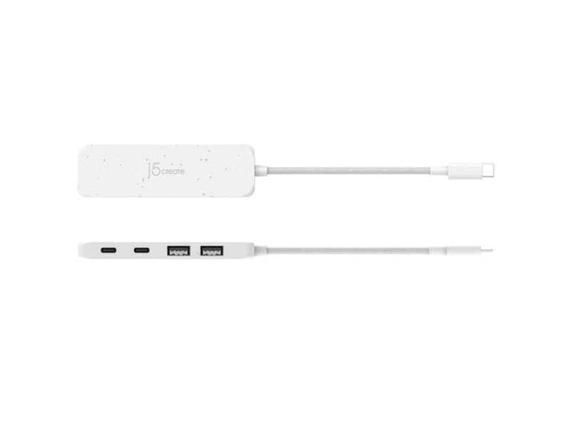 j5create USB-C to 4-Port USB Hub USB-Hubs - USB 3.2 - 4 - Weiß