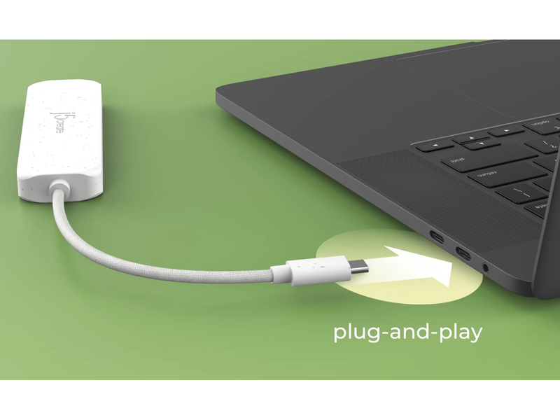 j5create USB-C to 4-Port USB Hub USB-Hubs - USB 3.2 - 4 - Weiß