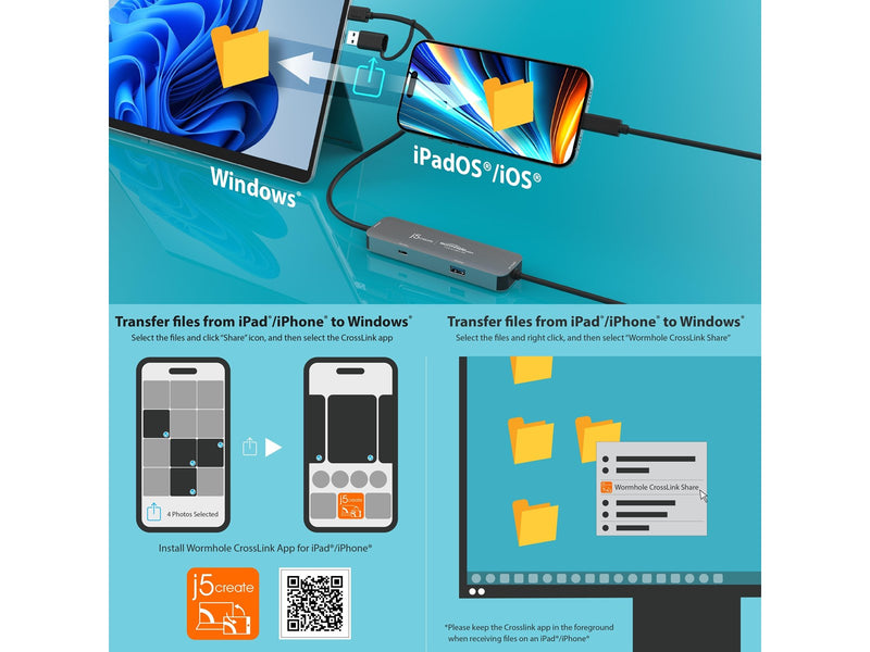 j5create Wormhole Switch CrossLink USB-C HUB