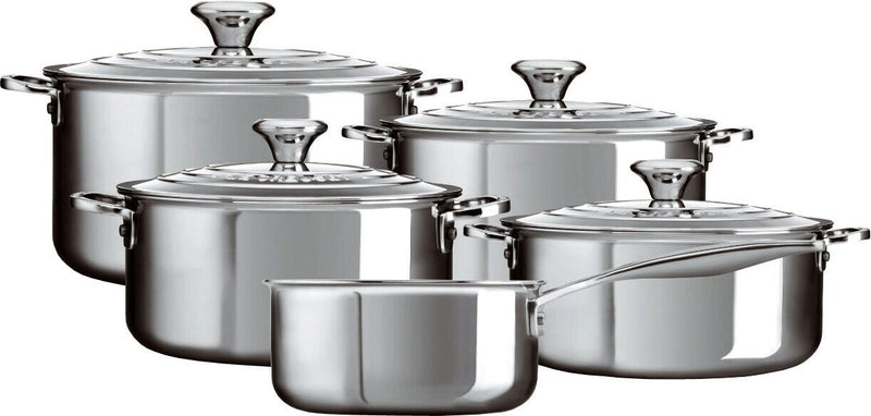 Le Creuset 3-Ply Plus Topfset fünfteilig, silber