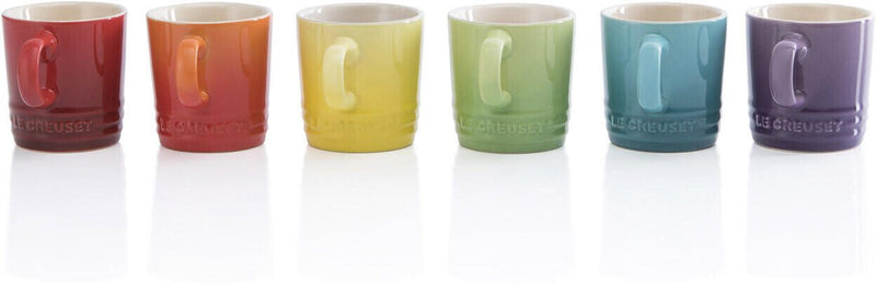 Le Creuset Espressotassen sechsteilig, rainbow