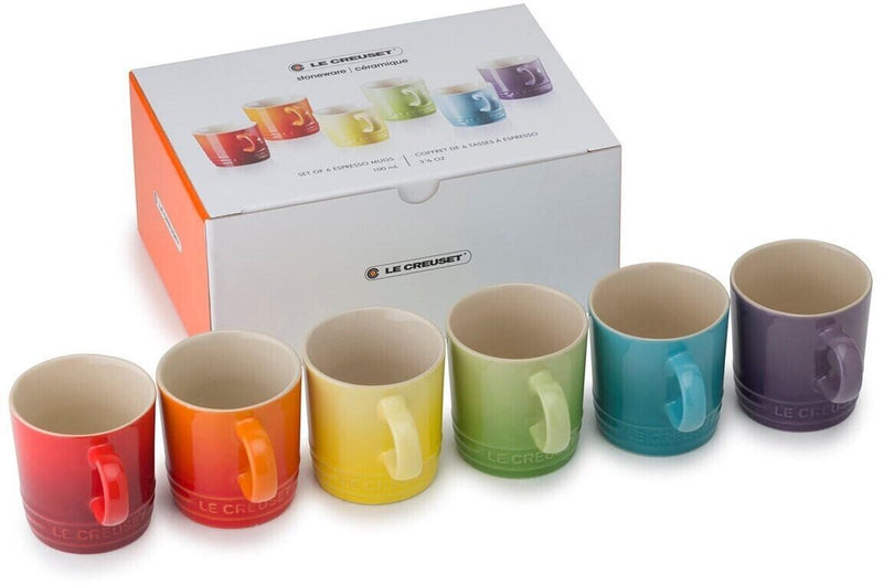 Le Creuset Espressotassen sechsteilig, rainbow