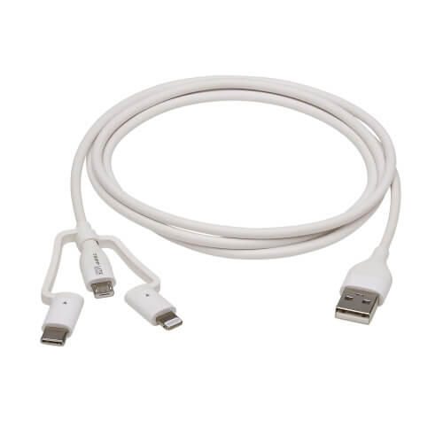 Eaton Tripp Lite Series Safe-IT Aufladekabel USB-A zu Lightning/ Mikro USB-B/ USB-C (1.2m)