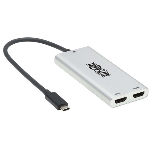 Eaton Tripp Lite Series Dual-Monizur Thunderbolt 3 zu HDMI Adapter (M/2xF) - 4K 60 Hz, 4:4:4, Silver
