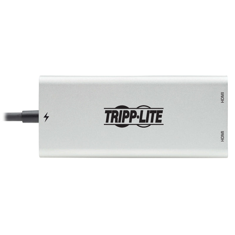 Eaton Tripp Lite Series Dual-Monizur Thunderbolt 3 zu HDMI Adapter (M/2xF) - 4K 60 Hz, 4:4:4, Silver