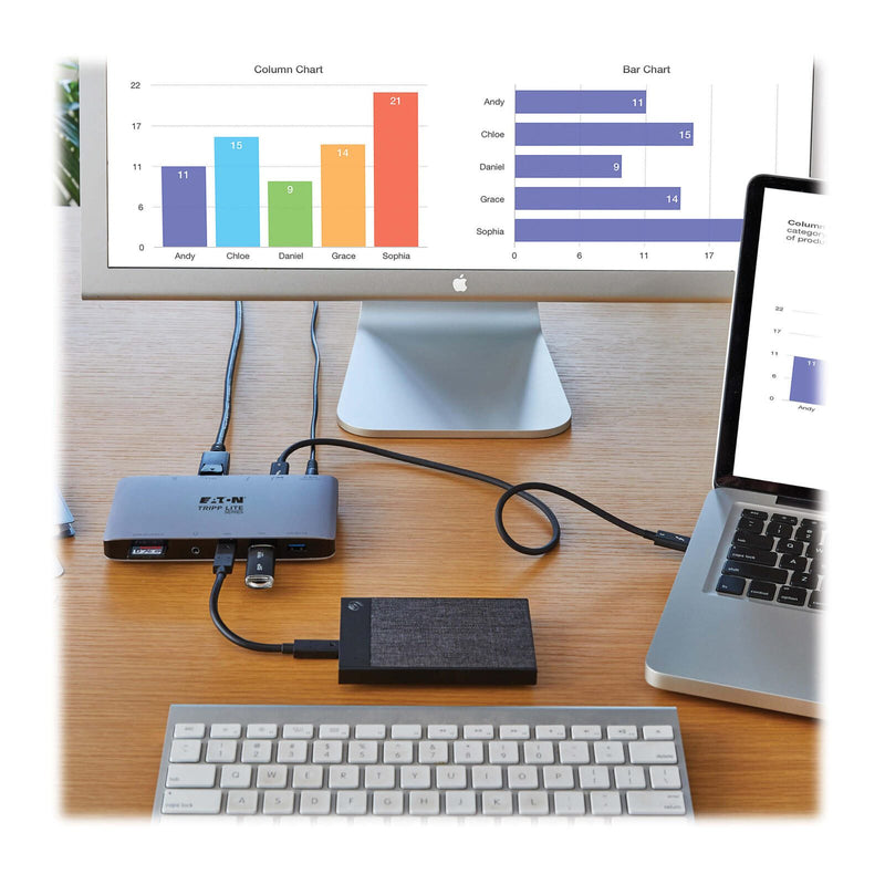 Eaton Tripp Lite Series Thunderbolt 3 Dock mit USB-C Compatibility, Dual Display - 8K DisplayPort, USB 3.2 Gen 2 10G, US