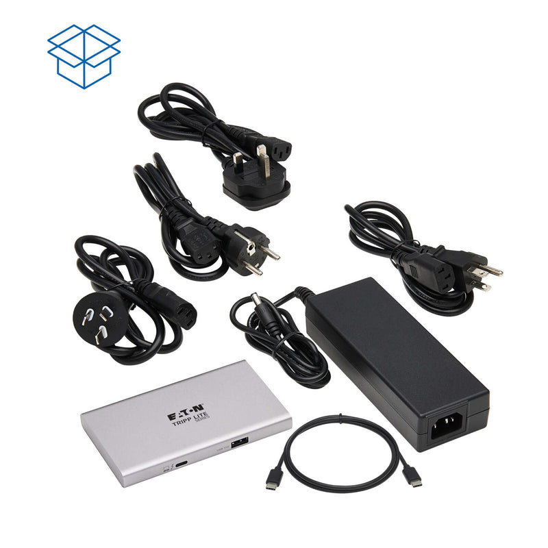 Eaton Tripp Lite Series 4-Port Thunderbolt 4 Hub - 8K, 2x 4K 60 Hz, USB 3.2 Gen 2, USB-A Port, 100W Charging, Gray