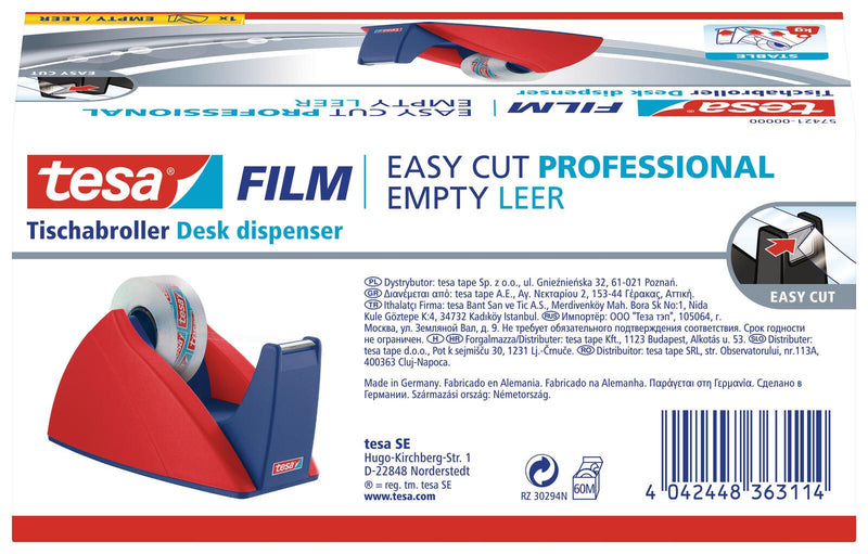 tesa Easy Cut® Tischabroller rot/blau