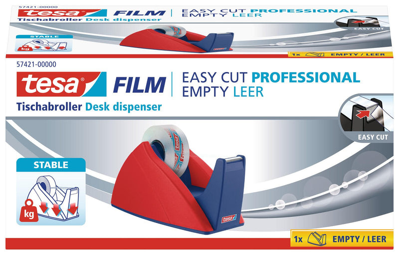 tesa Easy Cut® Tischabroller rot/blau