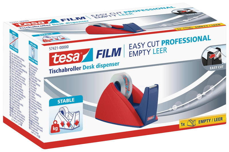 tesa Easy Cut® Tischabroller rot/blau