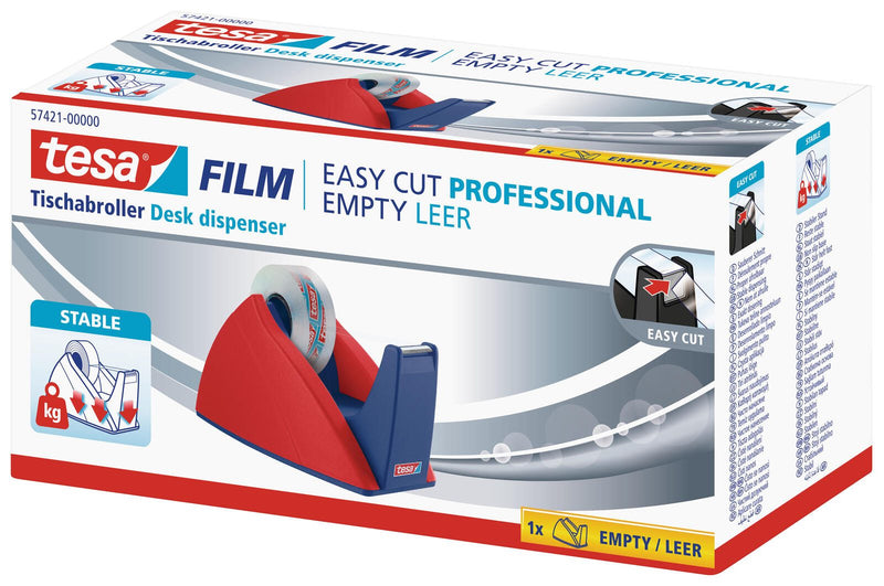 tesa Easy Cut® Tischabroller rot/blau