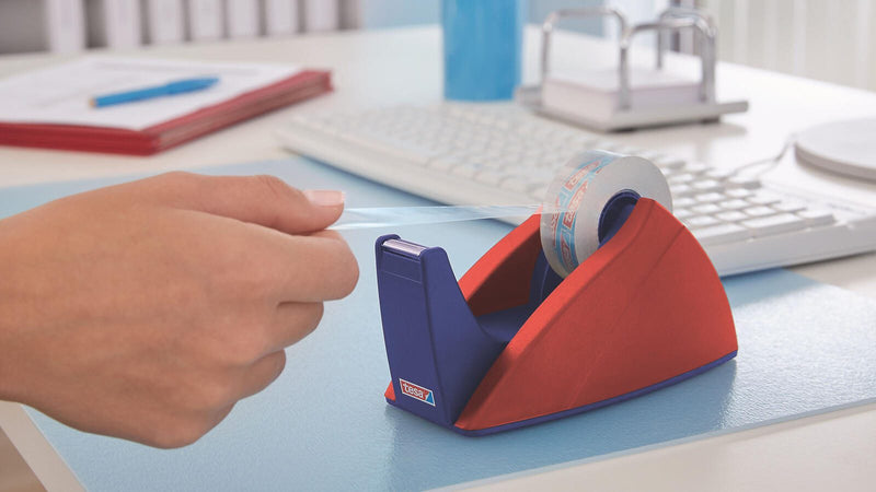 tesa Easy Cut® Tischabroller rot/blau