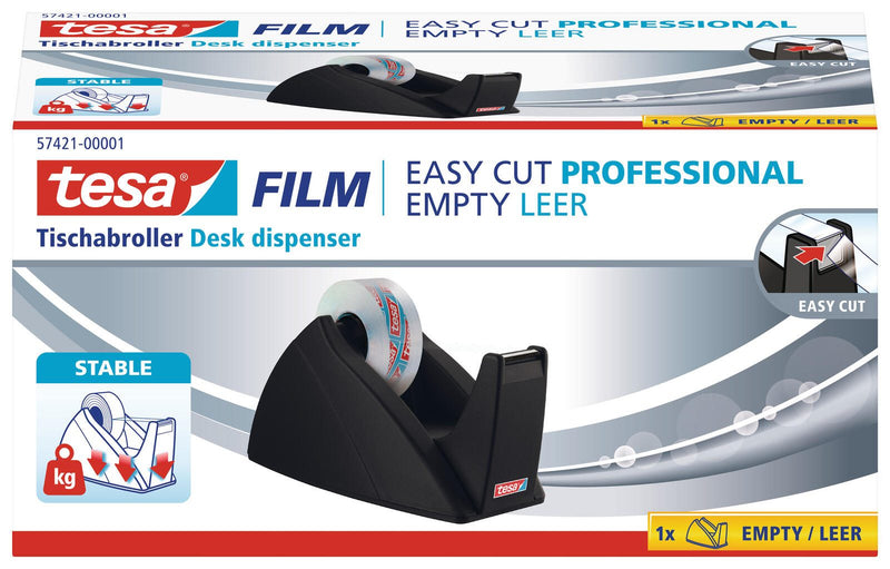 tesa Easy Cut® Tischabroller schwarz