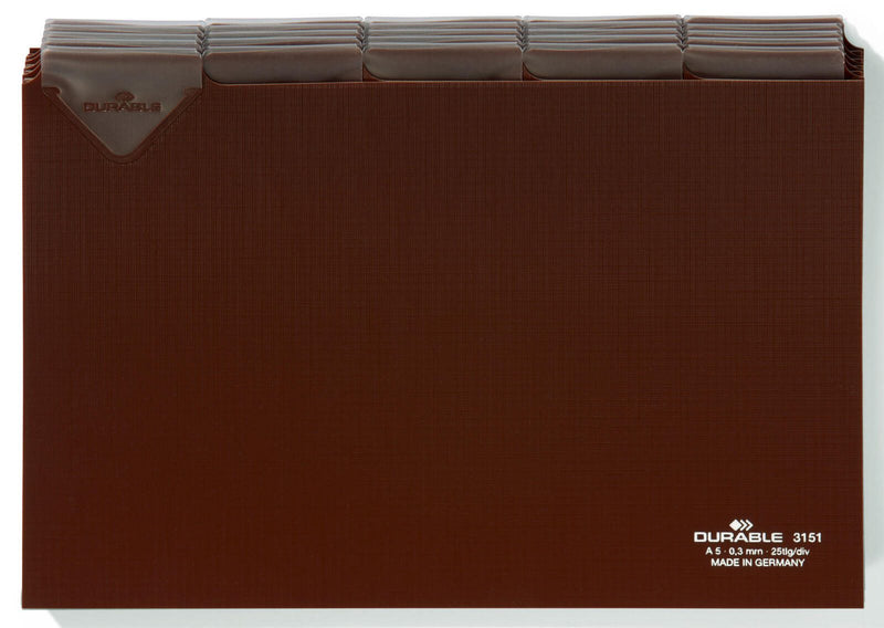 DURABLE Karteikartenregister A-Z, blanko, Jan.-Dez., 0-31 braun für DIN-A5-Karteikästen
