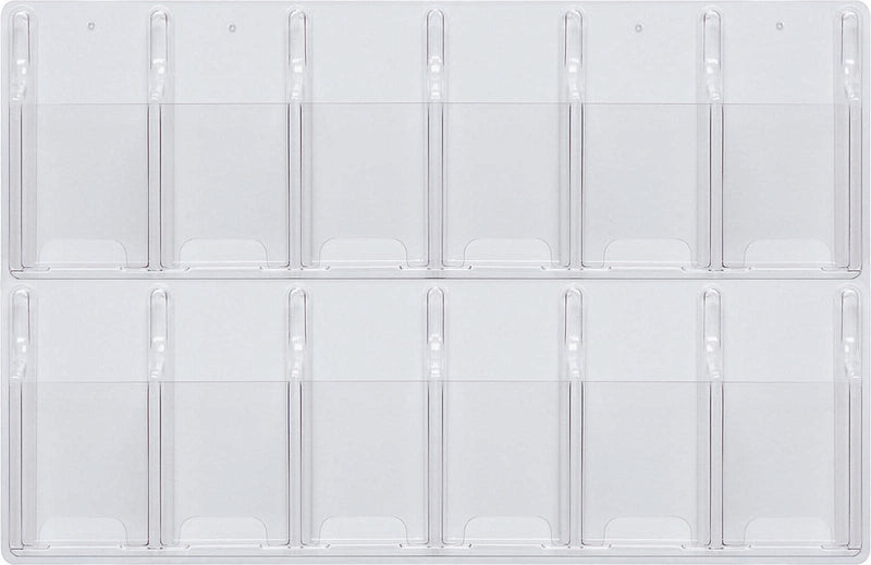 helit Wandprospekthalter 1/3 DIN A4 12-Fach transparent
