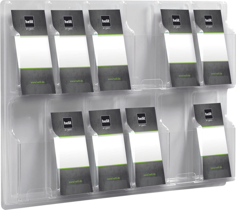 helit Wandprospekthalter 1/3 DIN A4 12-Fach transparent