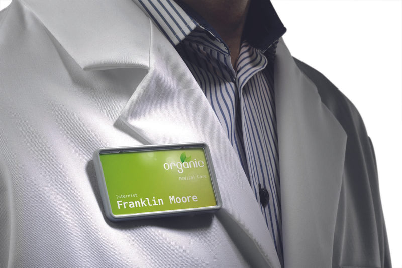 DURABLE Clip-Card Namensschilder grau 7.5 cm x 4 cm
