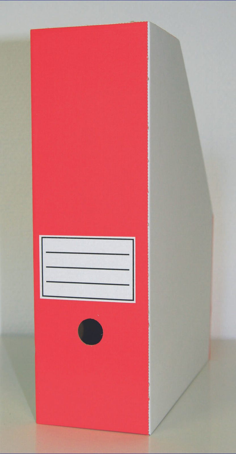 Top-Print Archiv-Stehsammler Wellpappe weiß/rot , DIN A4
