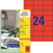 AVERY Zweckform Etiketten 3448 rot 70,0 x 37,0 mm