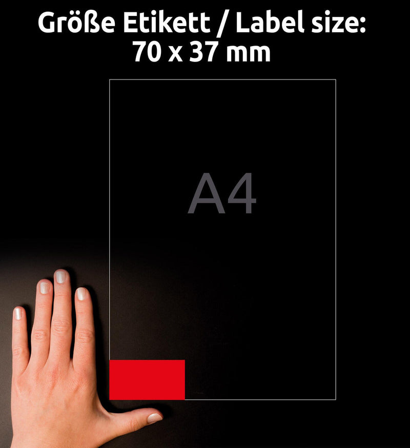 AVERY Zweckform Etiketten 3448 rot 70,0 x 37,0 mm