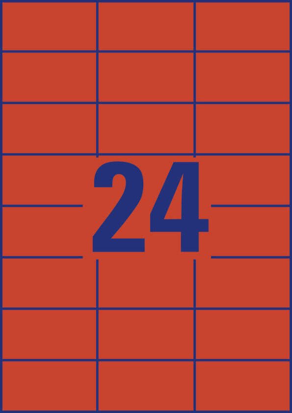 AVERY Zweckform Etiketten 3448 rot 70,0 x 37,0 mm