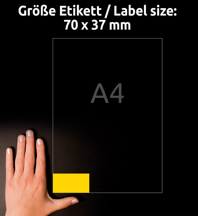 AVERY Zweckform Etiketten 3451 gelb 70,0 x 37,0 mm