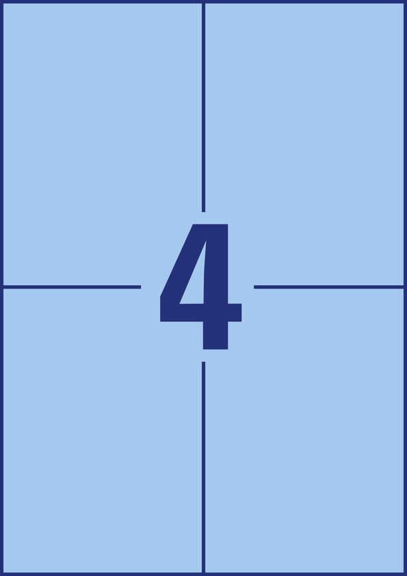 AVERY Zweckform Etiketten 3457 blau 105,0 x 148,0 mm