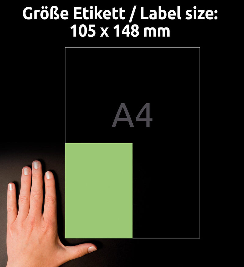 AVERY Zweckform Etiketten 3458 grün 105,0 x 148,0 mm