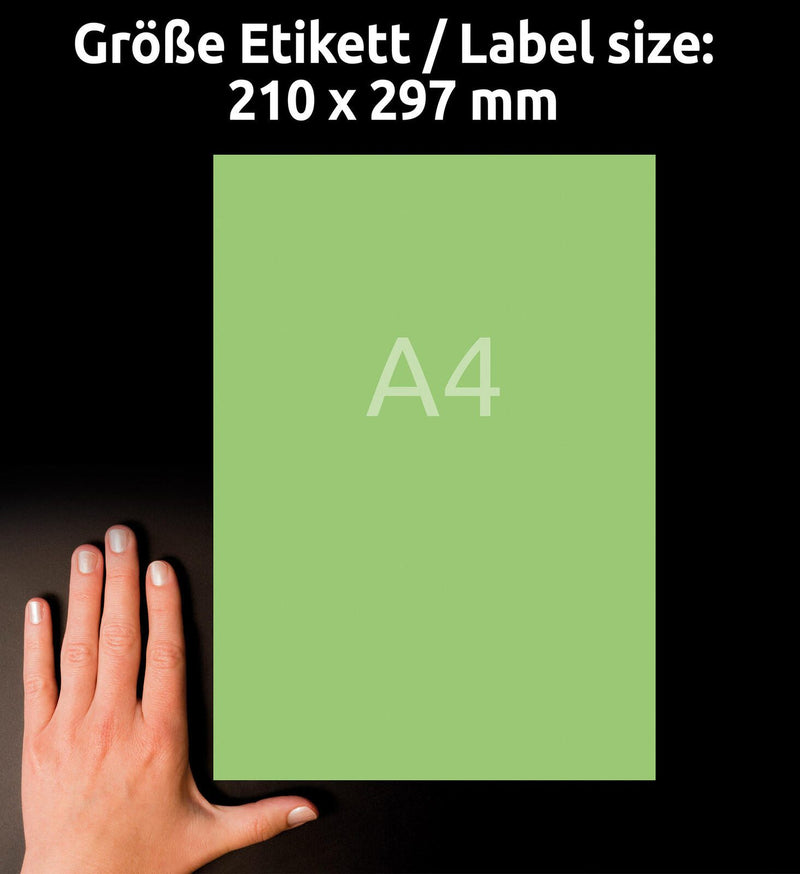 AVERY Zweckform Etiketten 3472 grün 210,0 x 297,0 mm