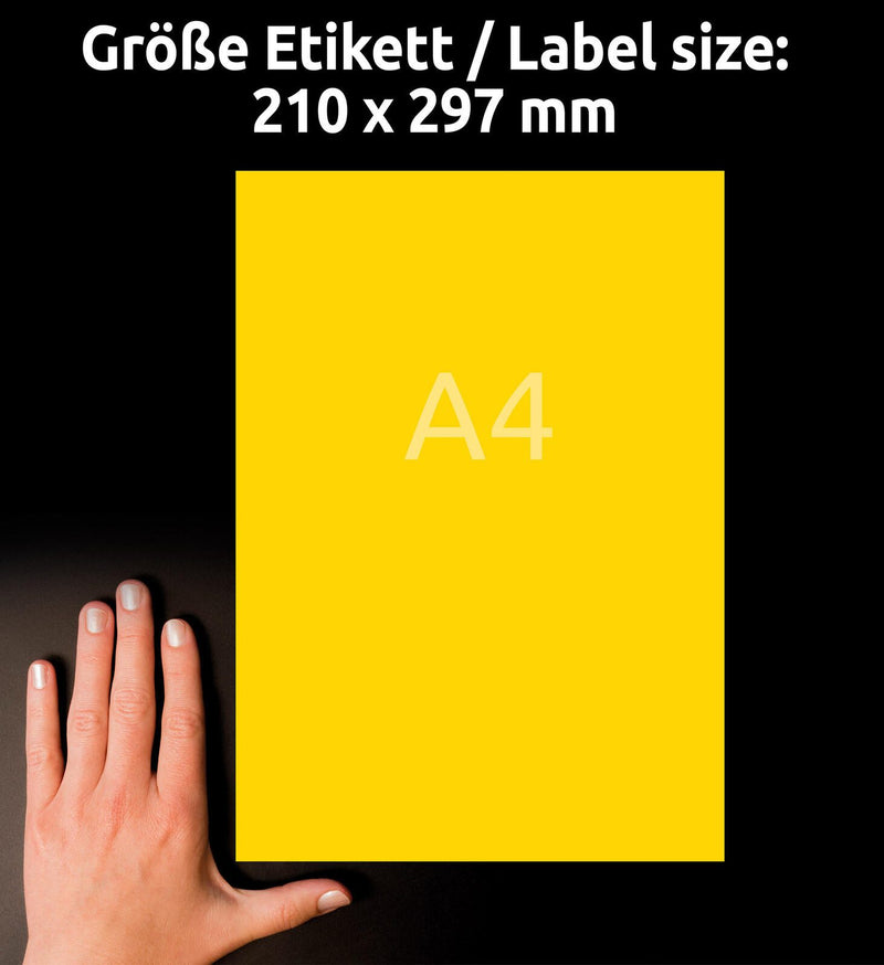AVERY Zweckform Etiketten 3473 gelb 210,0 x 297,0 mm