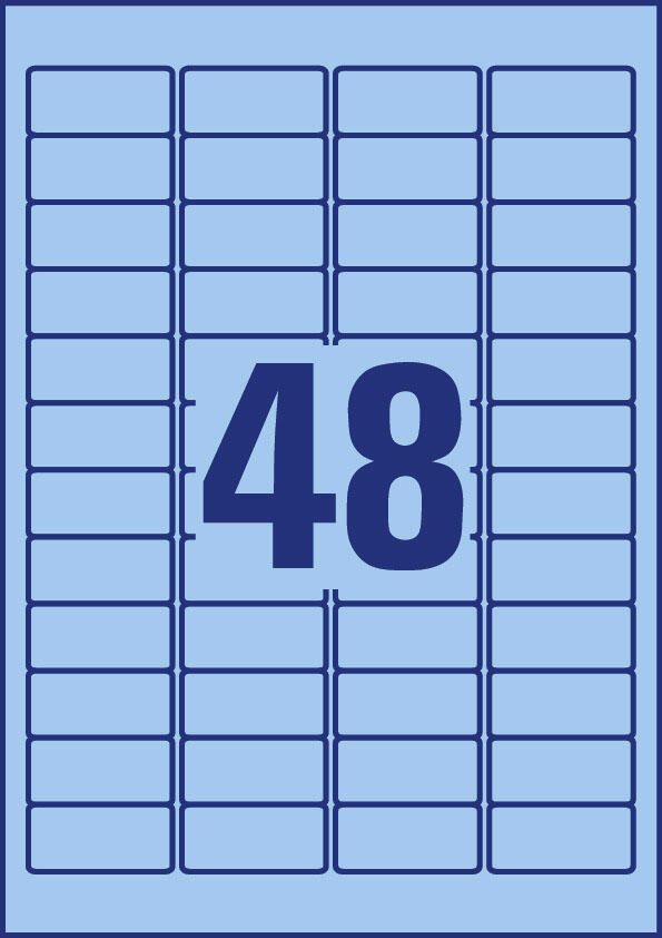 AVERY Zweckform Etiketten L6039-20 blau 45,7 x 21,2 mm